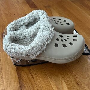 Dawgs Beige Cozy Lined Slip-On Clogs